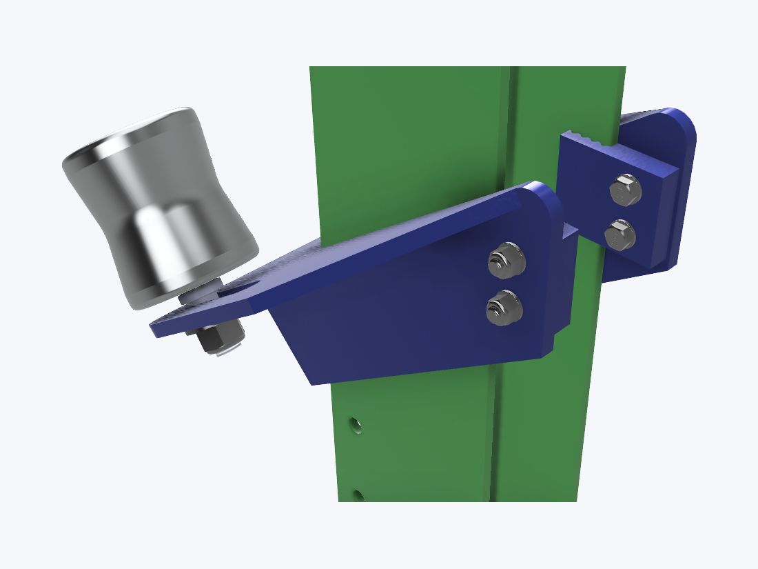 Clamp-on guide roller assembly