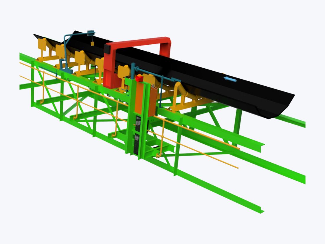 Detector frame installed in conveyor structure